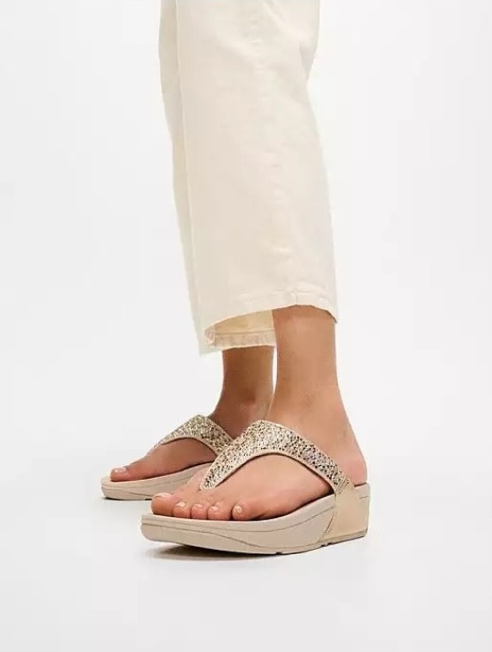 Fitflop Glitter Thong Wedge Sandal - Gold 5 Women/3-3.5 Youth - Picture 6 of 8